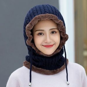 Set of hat for woman and man set of beanies ear neck protection warm hats winter